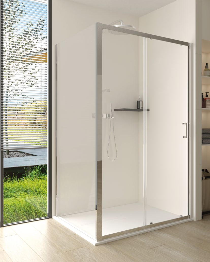 Rosery BQ-S721-SP 6mm glass sliding shower door with aluminium frame and quick-installation design
