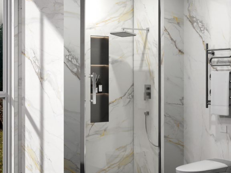 Rosery DF-B711 6mm glass inward folding shower door with aluminium frame and fast installation design